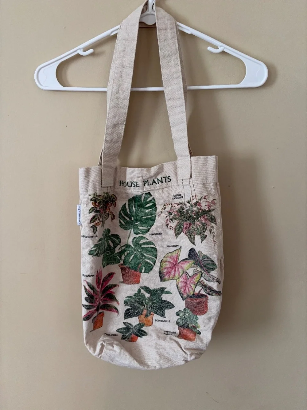 Canvas bag with plants design